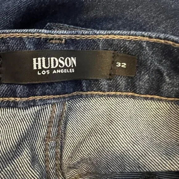 Hudson Anthropologie Women Jeans Holly Wide Leg Cropped Size 32 Blue Denim Zip - Picture 5 of 16